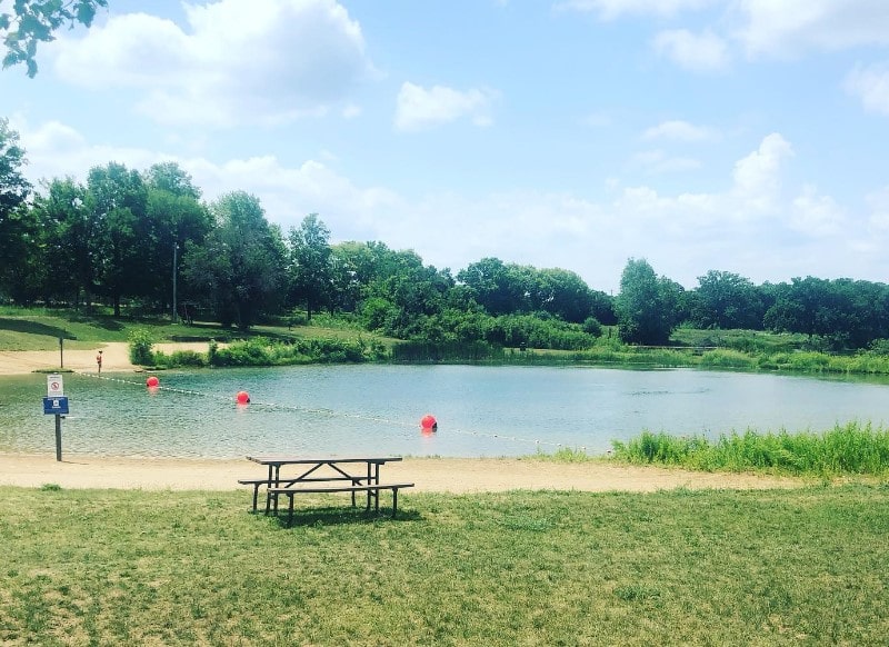 Mukwonago Park swimming beach Wisconsin