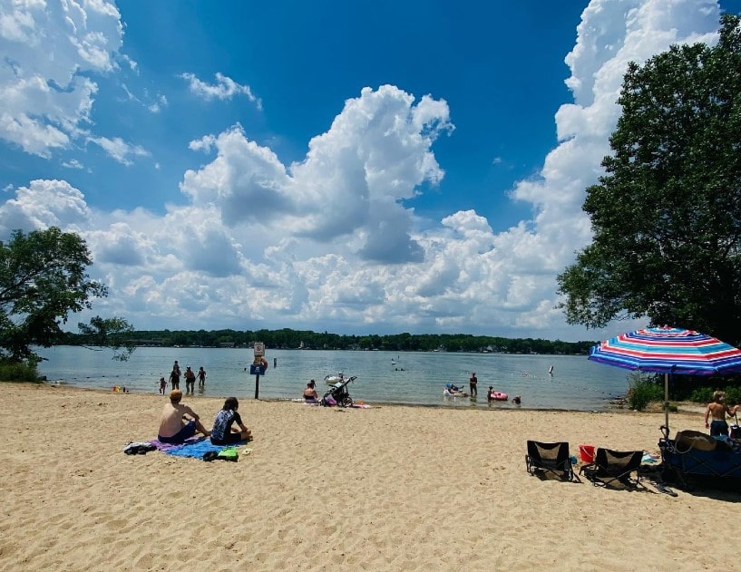 Naga-Waukee Park swimming beach Delafield Wisconsin