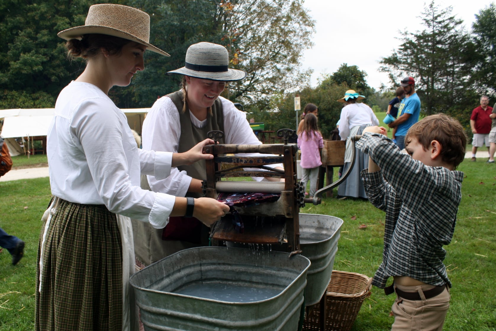 washing laundry at Richfield Historical Society Park Wisconsin