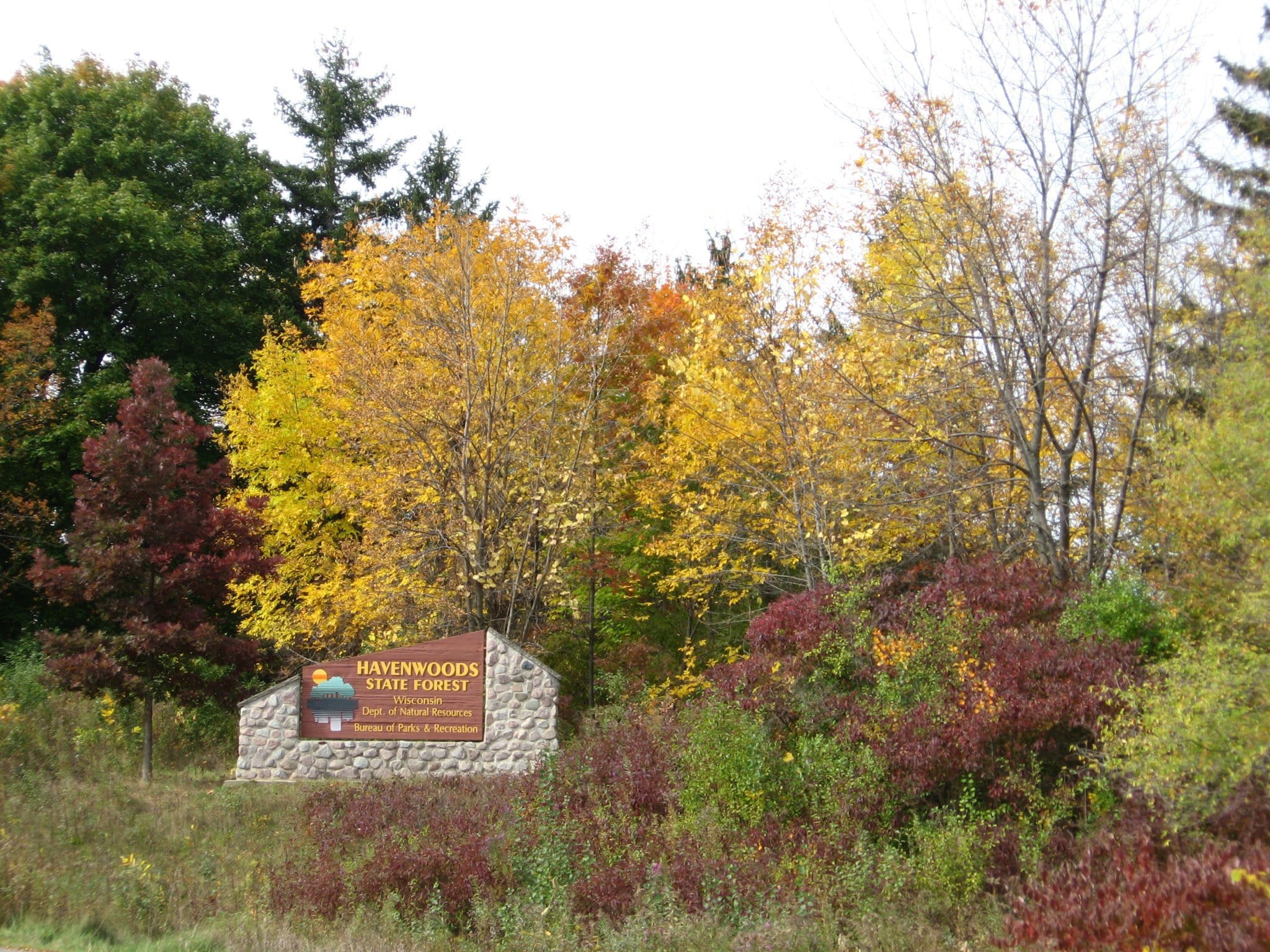 autumn at Havenwoods State Forest entrance Milwaukee Wisconsin