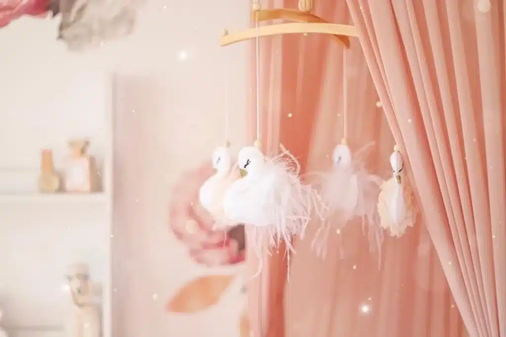 Swan baby girl nursery