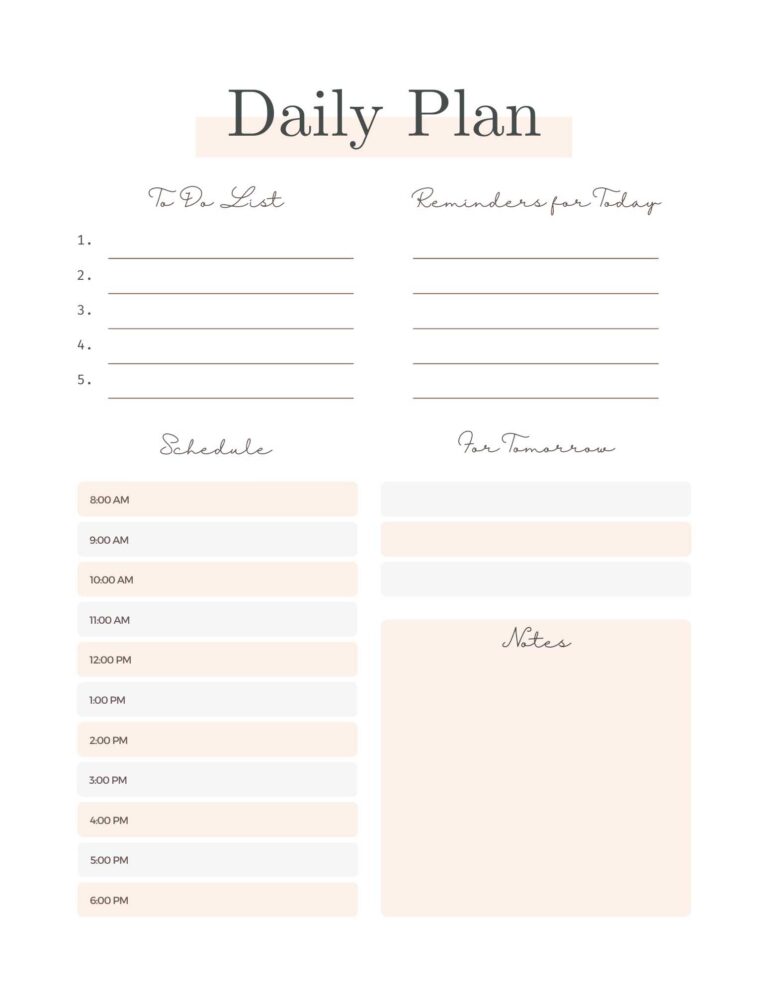 7 Best Daily Calendars by the Hour (FREE Printable Templates ...