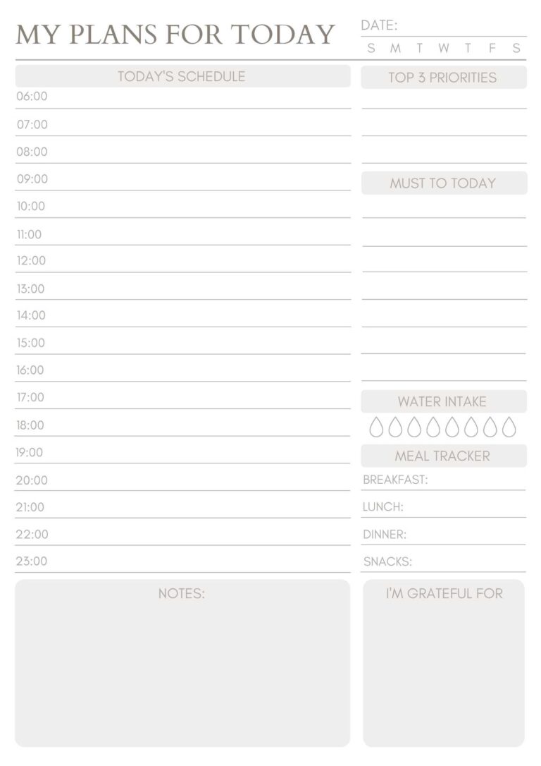 7 Best Daily Calendars by the Hour (FREE Printable Templates ...