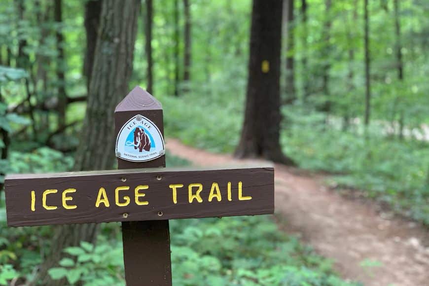 Ice age Trail sign in Wisconsin