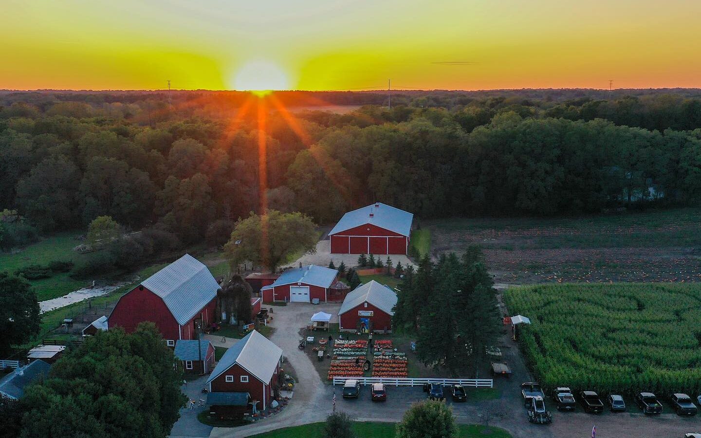 aerial shot of Creekside Valley Farm Mequon Wisconsin