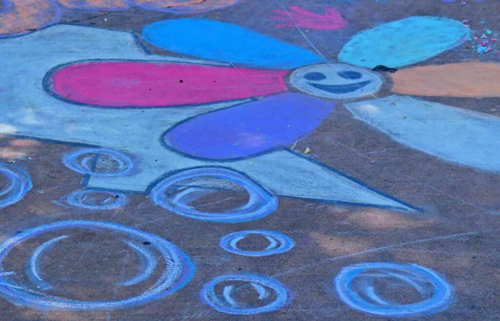 sidewalk chalk mural