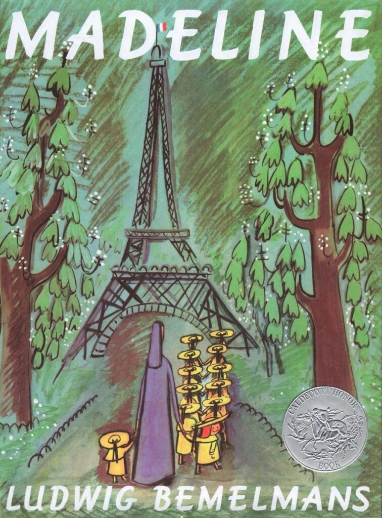 Cover of 'Madeline' by Ludwig Bemelmans, a classic children's book about a brave girl’s adventures in Paris