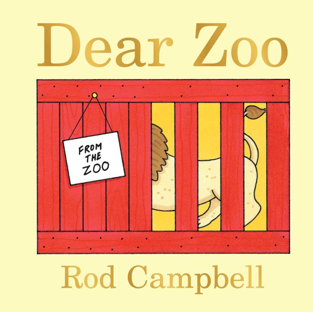 Cover of 'Dear Zoo' by Rod Campbell, a fun lift-the-flap book for toddlers introducing animals in an interactive way