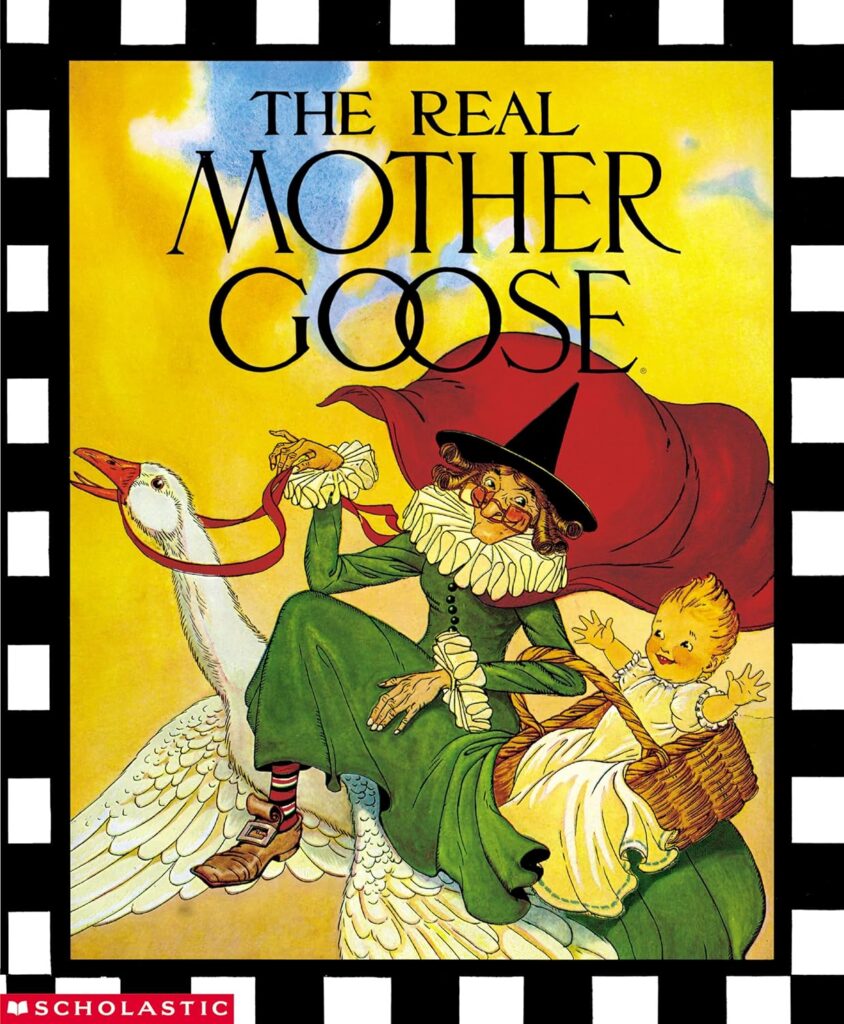 Cover of 'The Real Mother Goose' by Blanche Fisher Wright, a collection of classic nursery rhymes for babies and toddlers