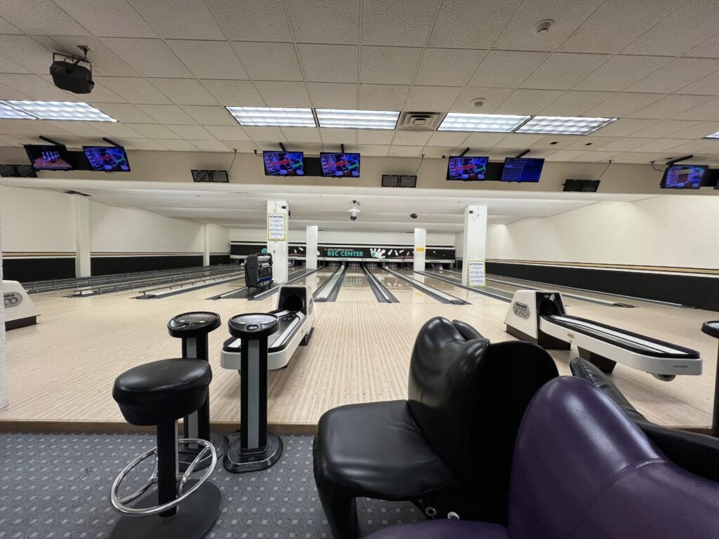 Bowling alley in the UWM Union Rec Center in Milwaukee